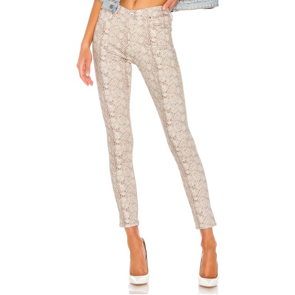 AG NWT Farrah Skinny Ankle Silk Python Ivory Dust Hued 24 00 - Picture 3 of 15